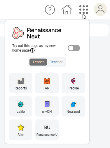 apps in the popup menu