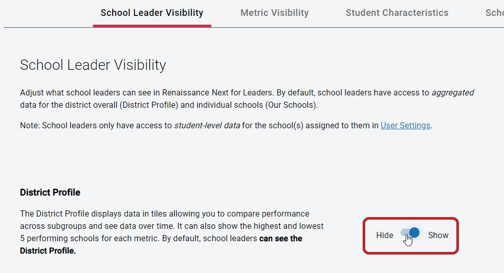the District Profile setting