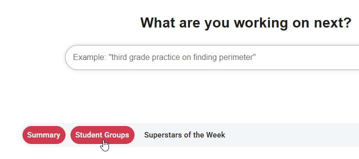 the Student Groups tab