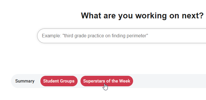 the Superstars of the Week tab