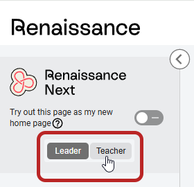 the Teacher option on the left side of the page