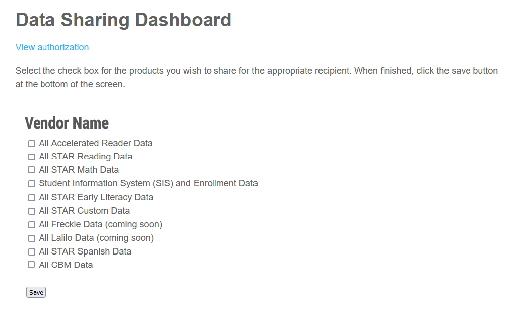 the check boxes on the dashboard